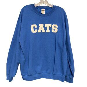 Kentucky Wildcats  "CATS" Blue Sweatshirt Large Mens 50/50 Cotton Polyester